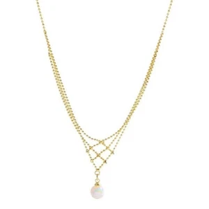 Pearl Multi-layer Lace Woven Mesh Necklace Female Trend Hip-hop Sweater Chain - Picture 1 of 8