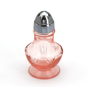 Heisey Flamingo Pink Queen Anne Single Glass Salt Shaker - ONE ONLY