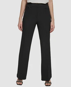 Calvin Klein Women's Black Straight-Leg Trouser Dress Pants Size 14 - Picture 1 of 3