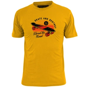 Mens Skate And Destroy Skateboarder T Shirt Grind Kickflip Half Pipe Street - Picture 1 of 2