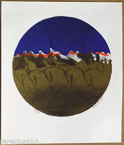 Litografía de piedra impresa a mano original firmada y numerada de colección Nissan Engel - Imagen 1 de 1