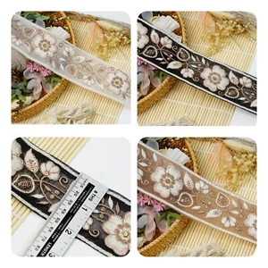 FCL 1 Meter Embroidery Indian Saree Lace 8 Cm Trim Embellishment wedding Sewon - Picture 1 of 13