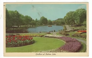 Cartolina 1970White Bord Giardini al Lago Italiano Harrisburg, PA - Foto 1 di 2