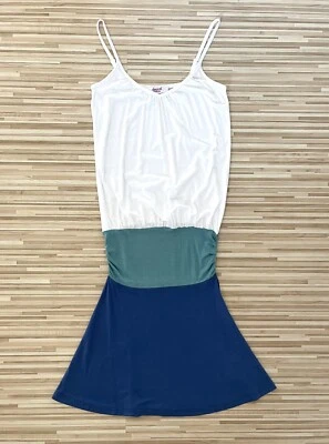 ➡️ BEACH TIME ☀️ SOMMERKLEID ☀️ DAMEN KLEID  ☀️ WEISS GRÜN BLAU GR. 32 / XS ⬅️ - Bild 1 von 2