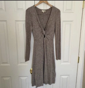 Vestido Aritzia Wilfred Free Twist Peekaboo Paige Tejido Talla S Gris - Imagen 1 de 7