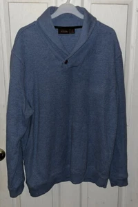 Tasso Elba Sweater Supima Cotton Knit Pullover Shawl Collar Lgt Blue Sz XL EUC - Picture 1 of 4