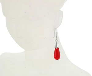 925 Sterling Silber natürliche rote Achat Ohrhänger - Bild 1 von 2