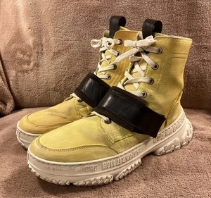 Yellow Cab Shoe Company New York Industrial Yellow Leather Boots Size 38 US 7.5 - Picture 1 of 17