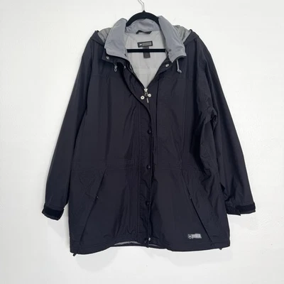 Chaqueta de Lluvia REI Elements E1 Para Mujer XL Negra Cremallera Completa Con Capucha Ligera Exterior Foto 1 de 4