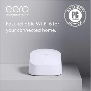 Amazon Wi-Fi 6 Mesh Router - 900 Mbps Speeds, 1,500 sq ft Coverage, 75+ Devices - Picture 1 of 9