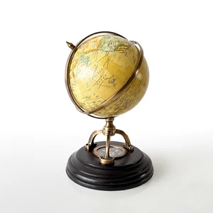 Globo de escritorio estilo vintage de 9" con brújula - Globo terráqueo decorativo para oficina - Imagen 1 de 6