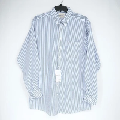 Camisa Roundtree Yorke Etiqueta Dorada 17.5-36/37 ALTA Azul Rosa Rayas Sin Hierro Nueva con Etiquetas Foto 1 de 4