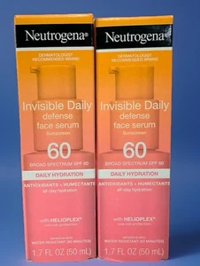 2 Pack Neutrogena Invisible Face Serum Daily Hydration 1.7 oz X2 SPF 60 Ex 27 - Picture 1 of 2