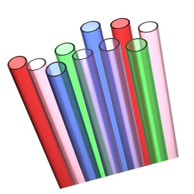 10 pajitas largas reutilizables de plástico duro EXTRA ANCHAS + cepillo de limpieza - F... Foto 1 de 2