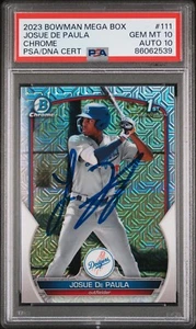 Josue De Paula 1st Bowman Chrome Mojo Refractor Auto PSA Gem 10/10 Dodgers - Picture 1 of 1