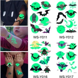 Leg Body Art Sticker Halloween Luminous Temporary Tattoo Stickers Fake Tattoos - Picture 1 of 15