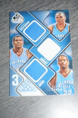 Kevin Durant Russell Westbrook Jeff Greem Star Swatches 2009-10 3S-WDG /50 - Image 1 of 2