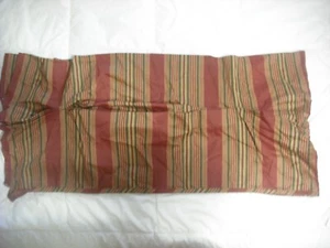 Waverly Valance 78" x 16" Stripe Brick Red Orange & Green & Gold Tuck Pleated - Picture 1 of 4