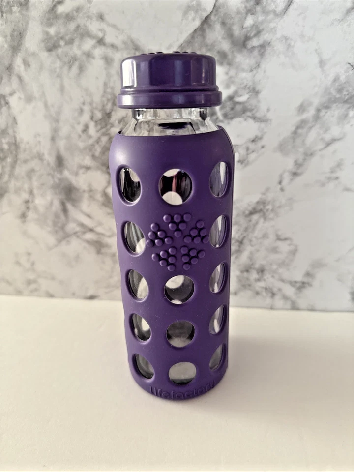 Botella de vidrio Lifefactory con tapa, púrpura niño tamaño 9 oz Foto 1 de 4