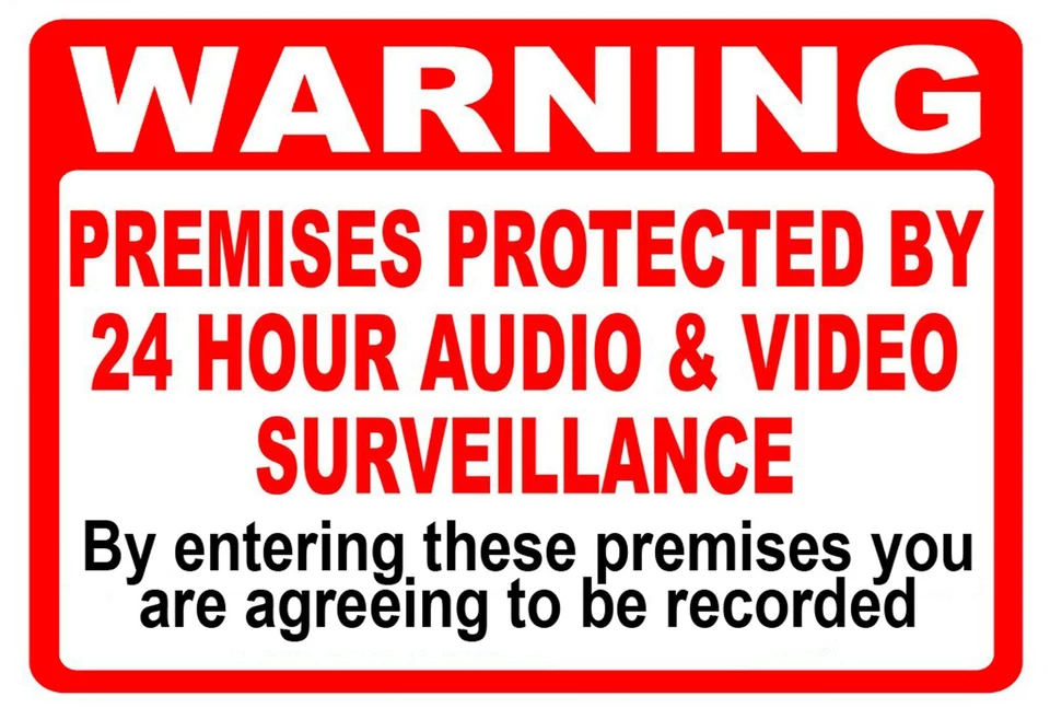 ADOREPRINT 5 x Warning Premises protected by Video and Audio Surveillance CCTV Stickers