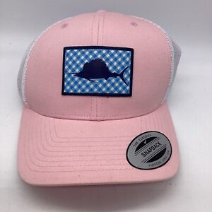Columbia PFG Gingham Fish Mesh Pink Hat Snapback Adjustable NWT Fishing