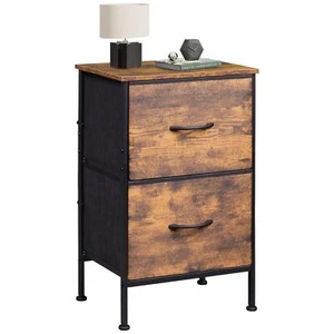 Night Stand With Drawers Dresser For Bedroom With 2 Fabric Drawer Small Bedside  - Picture 1 of 8