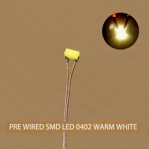 20pcs Pre-wired micro 0.1mm Copper Wire SMD LED 0402 Warm White Lights C0402WM - Picture 1 of 8