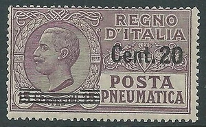 1924-25 REGNO POSTA PNEUMATICA SOPRASTAMPATO 20 SU 15 CENT MNH ** - CZ15-4 - Picture 1 of 1