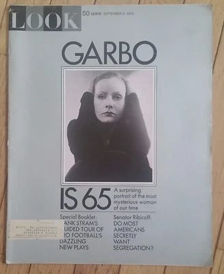 LOOK MAGAZINE SEPTEMBER 8 1970 GARBO SENATOR RIBICOFF MOST MYSTERIOUS WOMAN Foto 1 de 2