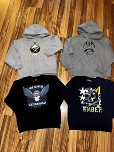 Nike Reebok Hanes Boys Sweatshirts Hoodies Cotton Sz 8 Lot Of 4 - Picture 1 of 9