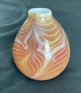 Vintage 1974 John Barber Round Glass Vase #139 Signed 5.5" - Picture 1 of 6