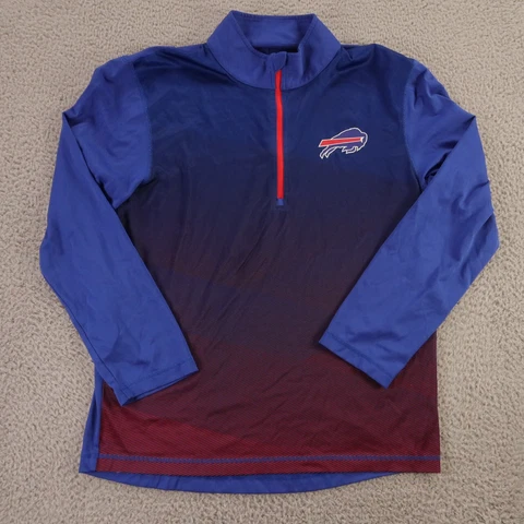 Buffalo Bills Sweater Mens Medium Polyester Majestic NFL Football Logo Cover
