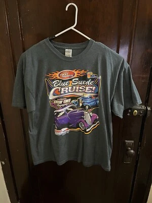 Camiseta Cruisin Times Car Magazine Azul Gamuza Crucero Camisa Gris 2XL XXL DuPont Foto 1 de 4