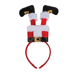 Soft Christmas Santa Funny Belt Deluxe Plush Legs Costume Adults Kids Headband - Picture 1 of 1