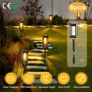 6Pack Solar Powered Stake Light Outdoor Landscape Lamp Yard Garden Light Decors - Picture 1 of 11