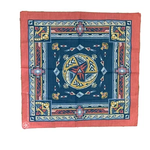 Vintage Wamcraft Bandana Scarf Native Southwestern Aztec Colorful USA 21” - Picture 1 of 7