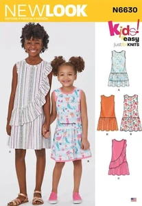 NEW LOOK 6630 VESTITO BAMBINO E BAMBINA SOLO 4 MAGLIE modello cucito età 3 - 14 - Foto 1 di 5