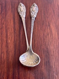 2 GORHAM VICTORIAN STERLING SILVER CONDIMENT, SALT SPOONS #8 NO MONOGRAM - Bild 1 von 6