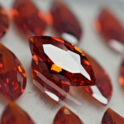 Lote de 20 piedras preciosas sueltas de corte marquesa naranja zafiro certificado natural 7x5 mm Foto 1 de 4