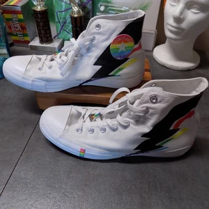 Converse All Star Chuck Taylor Bolt High Top White Sneakers Pride M9.5/W11.5 - Picture 1 of 19