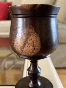 Vintage Goblet Blackwood Wooden, A LIGNUM VITAE/Spill Vase, Nice - Picture 1 of 8