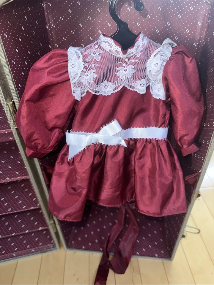 Vestido Pleasant Company American Girl Samantha Cranberry Fiesta Navidad Vacaciones Foto 1 de 4