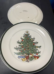 Vintage Cuthbertson Original Christmas Tree 6 Round Dinner Plates 10” England - Picture 1 of 7
