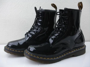 Doc Dr. Martens 1460 8-Loch schwarz Lackleder Kampfstiefel Damen UK 6 US 8 - Bild 1 von 14