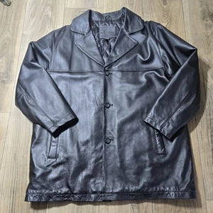 VINTAGE Knightsbridge schwarze Lederjacke Herren Large 100 % Leder gebraucht, in einwandfreiem Zustand - Bild 1 von 10