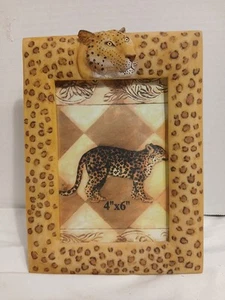 3D Cheetah Picture Frame~Resin For 4” x 6” Photo~Safari ~Overall Size 6x8 - Picture 1 of 6