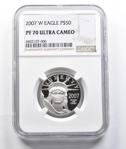 PF70 UCAM 2007-W $50 American Platinum Eagle 1/2 Oz Platinum NGC *7785 - Picture 1 of 3