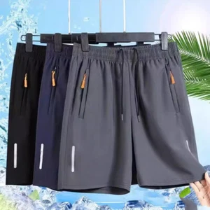 Men Ultra-thin Ice Silk Beach Casual Shorts Jogging Quick Dry Pants Sweatpant · - Picture 1 of 14