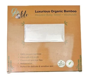Organic Bamboo Hooded Baby Towel + Washcloth Chemical & Dye Free Absorbent - Picture 1 of 4