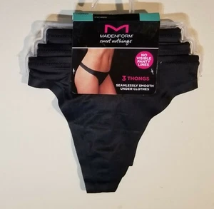 3 Pk Maidenform Sweet Nothings Thong Panties Small 5 Seamlessly Smooth Nylon - Picture 1 of 9
